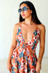 Caroline "UV Floral II" Reversible Silk Georgette Maxi Dress